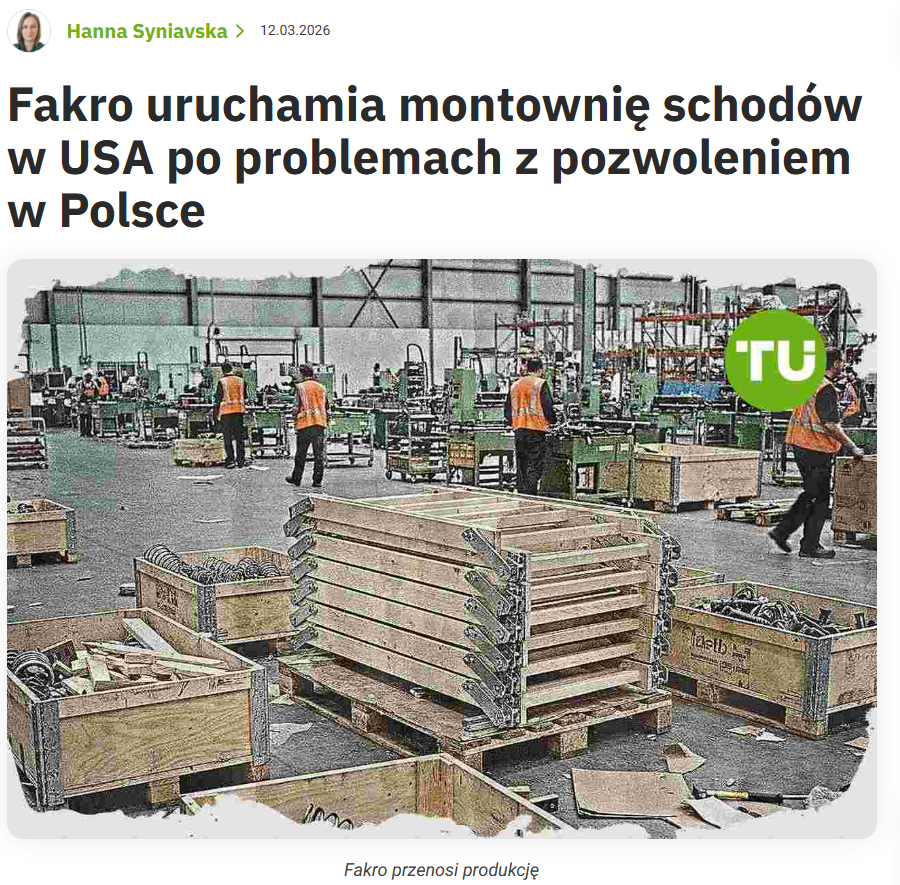 Fakro - władza robiła schody to teraz oni schody robią w USA
