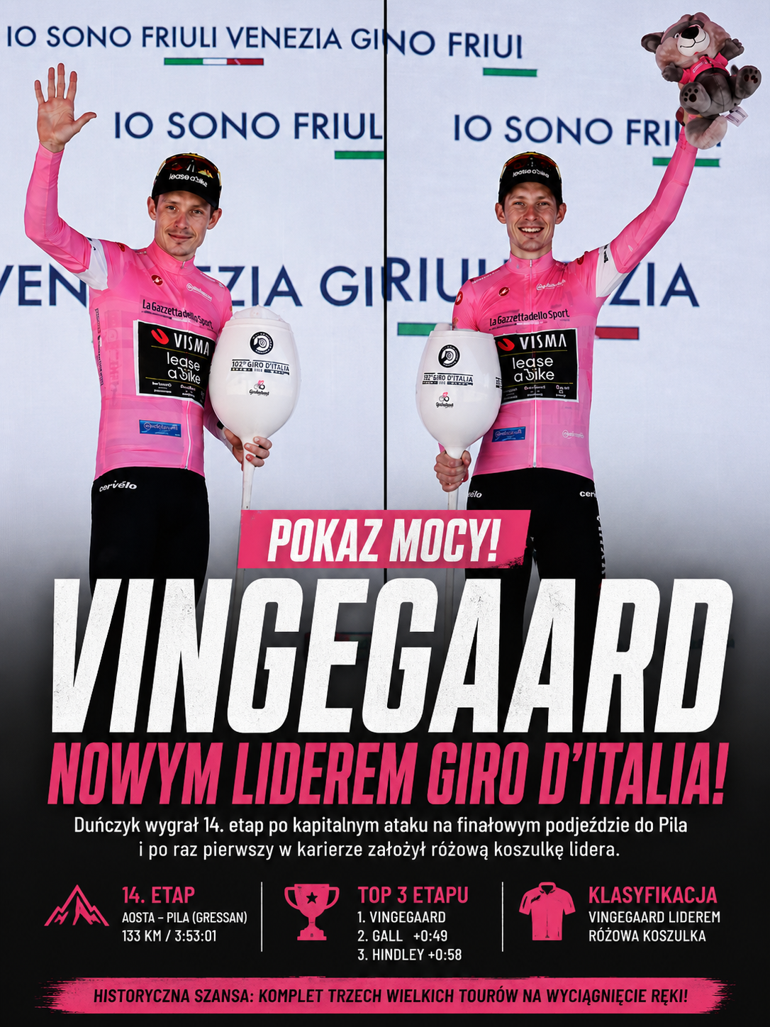 Wielki faworyt już liderem Giro