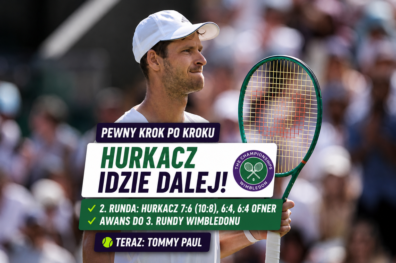 Hubert Hurkacz awansował do trzeciej rundy Wimbledonu