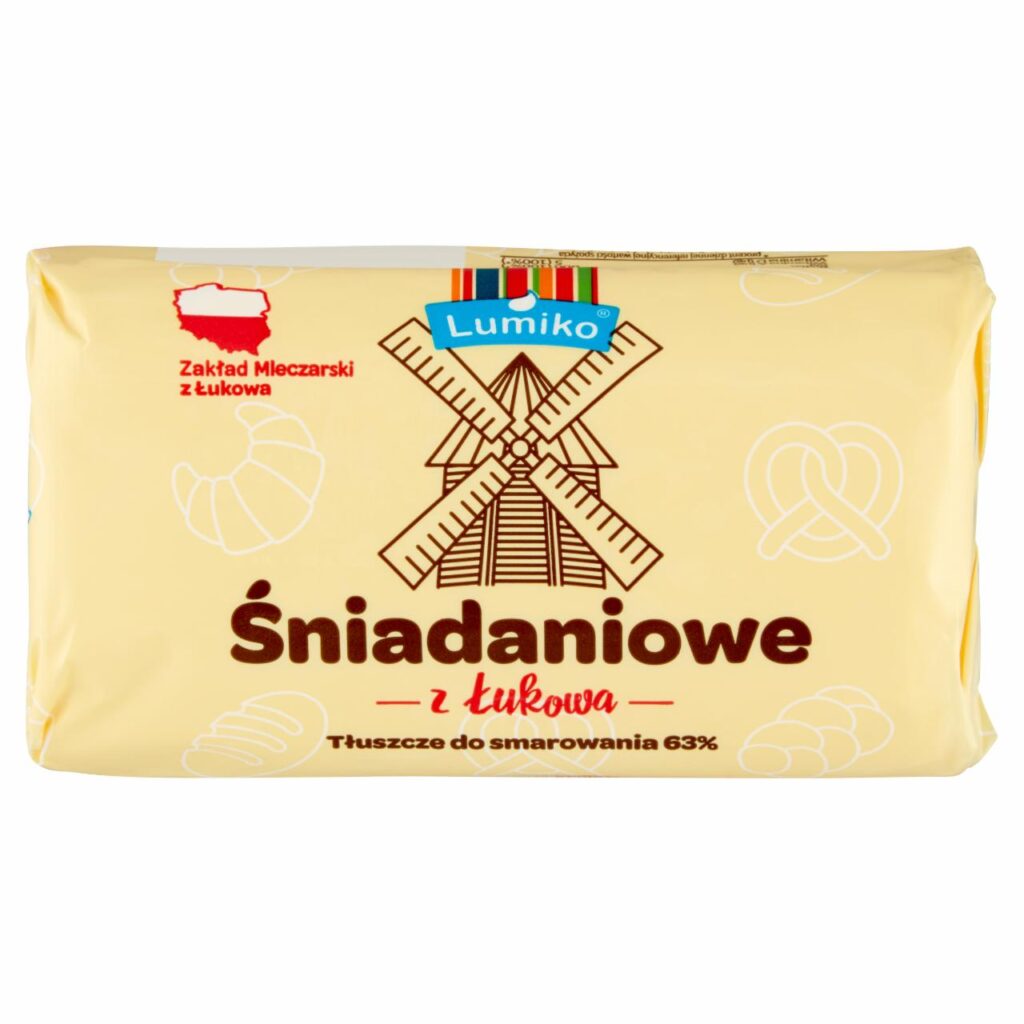 Test Masła Ranking 8 Śniadaniowe z Łukowa miejsce 7 na zdjęciu opakowanie - osełka