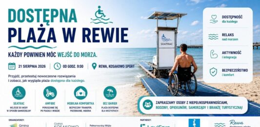 dostępna plaża w rewie.