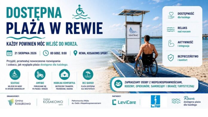 dostępna plaża w rewie.