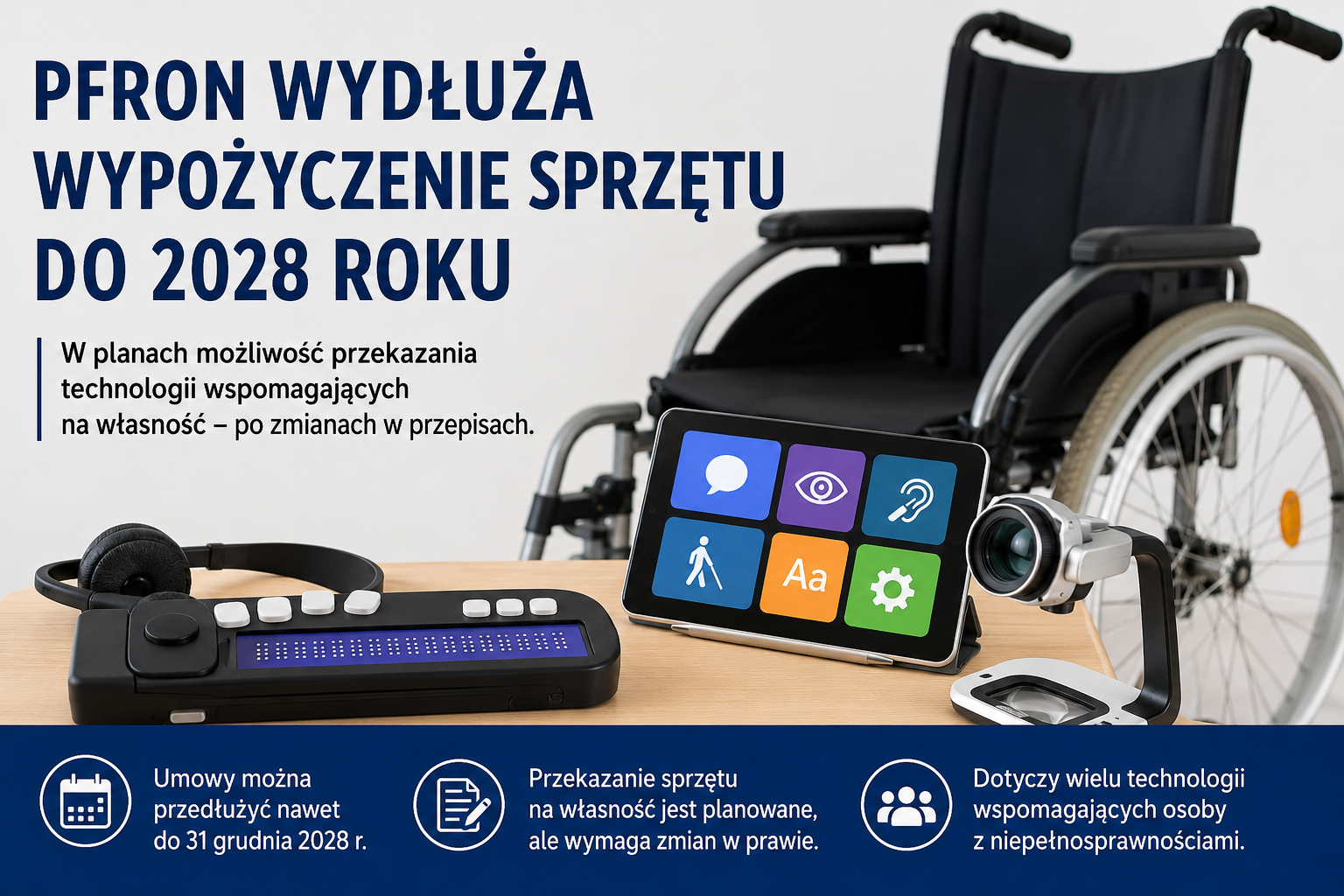 PFRON wydłuża umowy wypożyczenia sprzętu do 2028 roku. W planach możliwość przekazania technologii na własność