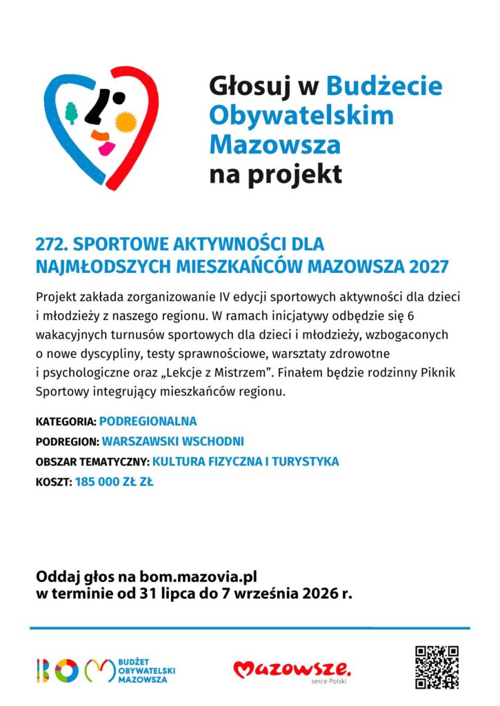 plakat zachęcający do głosowania na projekt nr 272 - Budżet Obywatelski Mazowsza