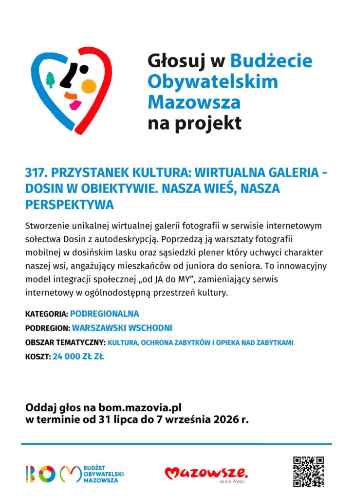 plakat zachęcający do głosowania na projekt nr317 - Budżet Obywatelski Mazowsza
