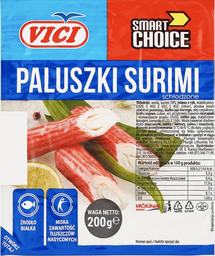 na zdjęciu opakowanie SURIMI czyli oszustwo na maksa