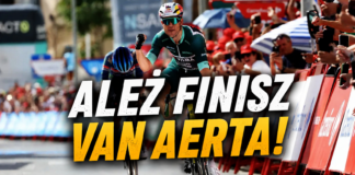 Wout van Aert triumfuje na 13. etapie Vuelta a Espana.