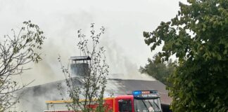 Pożar zakładów mięsnych w Rybnej